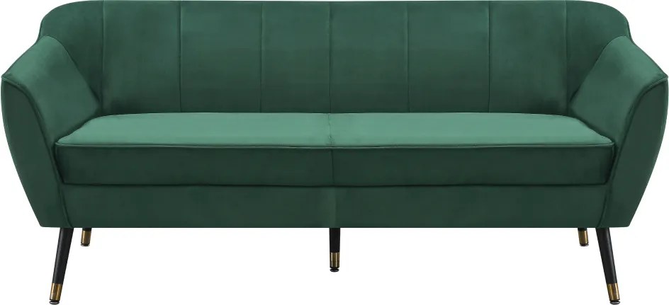Design 3 személyes kanapé, zöld Velvet szövet/fekete/arany, VIODA