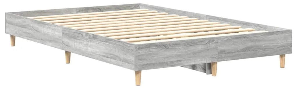 vidaXL sonoma tölgyszínű szerelt fa ágykeret matrac nélkül 135 x 190cm