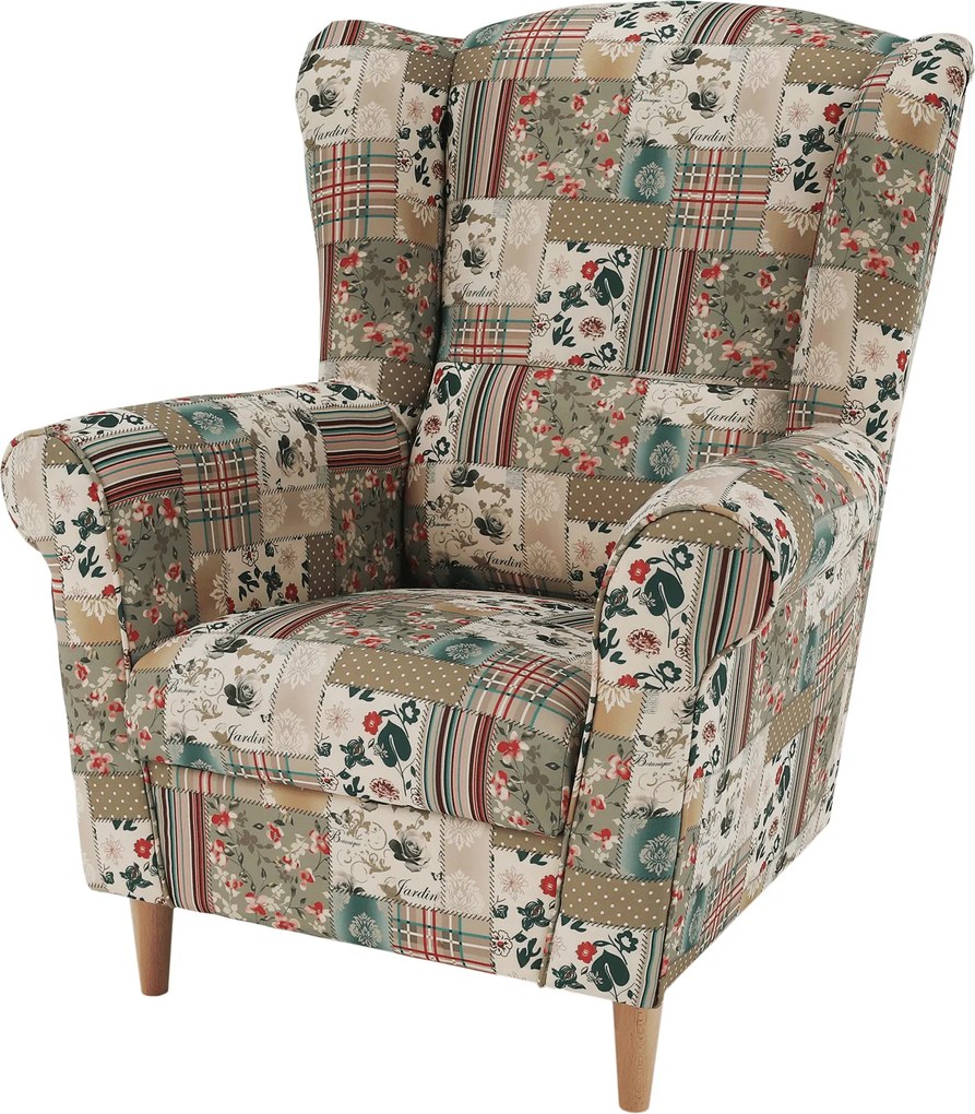 Füles fotel, szövet patchwork viorica 1, CHARLOT