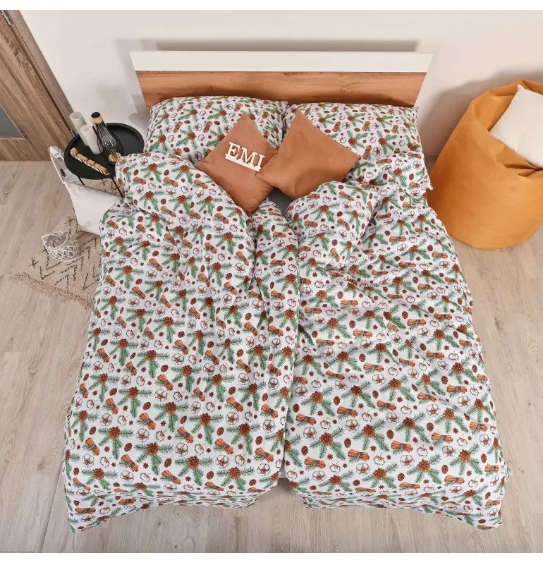 EMI Glory karácsonyi pamut ágyneműhuzat, A standard egyszemélyes ágy szett tartalma: 1x 140x200 + 1x 70x90