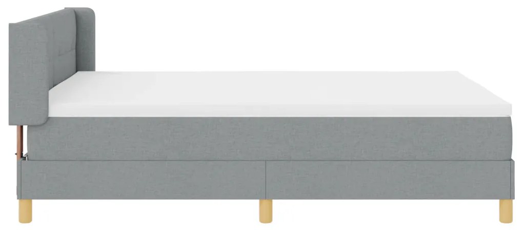 Boxspring ágy matraccal világosszürkében, 140 x 200 cm, szövet