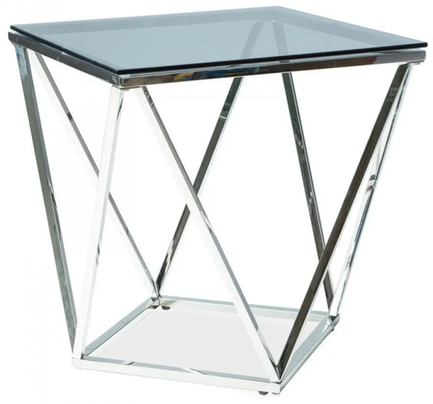 Silver B 50x50cm-es dohányzóasztal Füstös-Ezüst