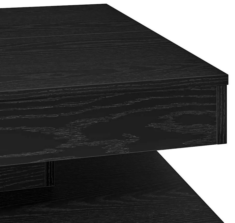 fekete dohányzóasztal 360 fokban forgatható 70x70x34,5 cm