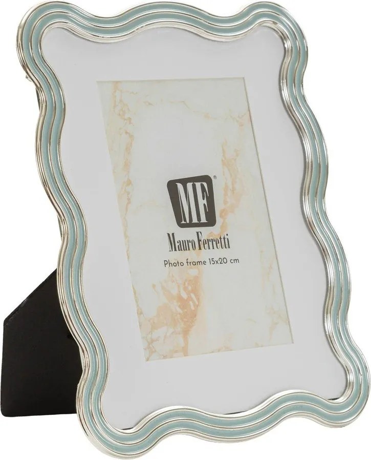 Világoskék-ezüstszínű fém-üveg álló képkeret 17,5x22,5 cm Elizabeth – Mauro Ferretti