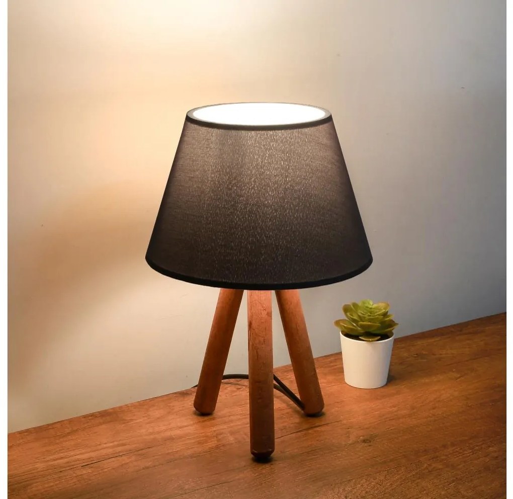 Asztali lámpa AYD 1xE27/40W/230V barna/fekete