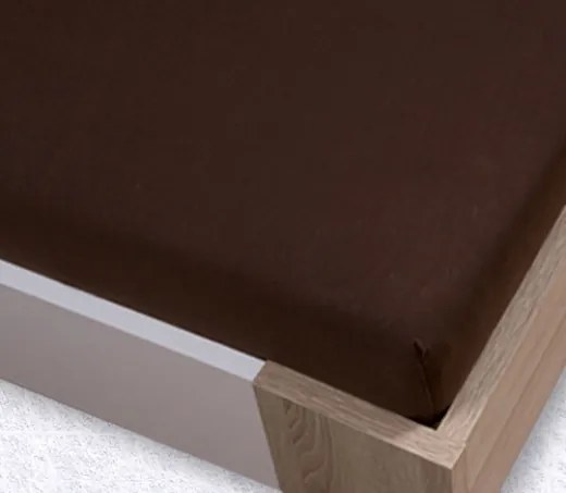 Jersey sötétbarna lepedő TiaHome - 140x200cm