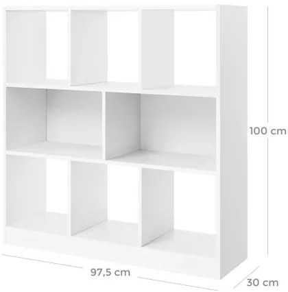 DOVARO fehér könyvespolc