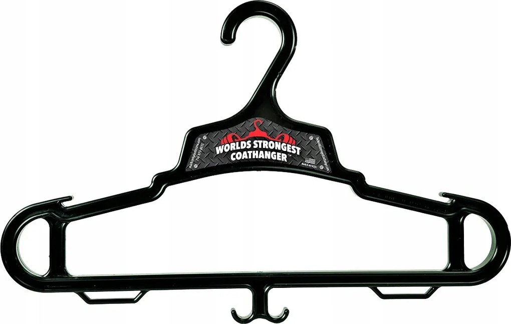Fekete akasztó kabátokhoz, kabátokhoz, mellényekhez, felszerelésekhez 60kg-ot tart