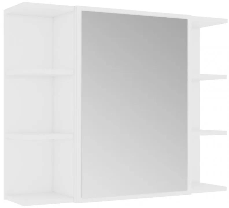 Fehér forgácslap fürdőszobai tükör 80 x 20,5 x 64 cm