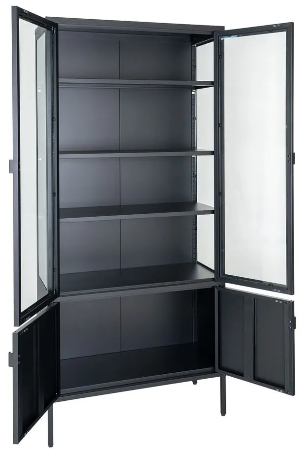 Fekete fém tálalószekrény 80x180 cm Brisbane – House Nordic