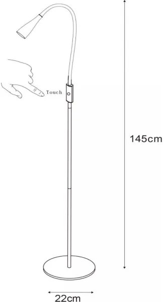 Lucide 18756/03/30 - LED Dimmelhető állólámpa ZOZY LED/4W/230V fekete