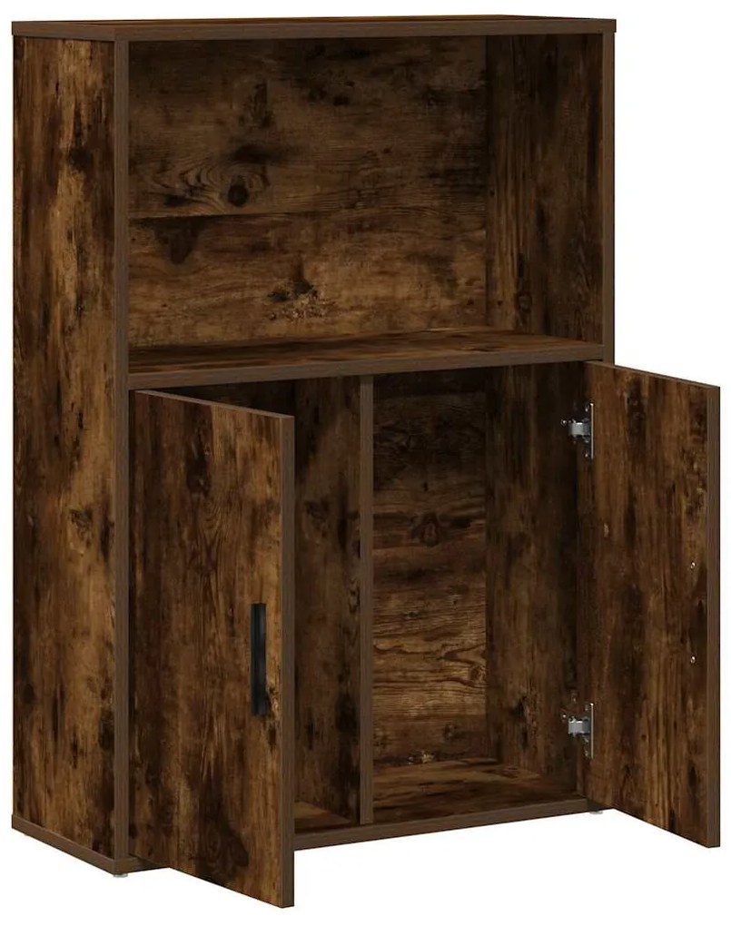 füstös tölgy színű szerelt fa könyvszekrény 60x24x85 cm