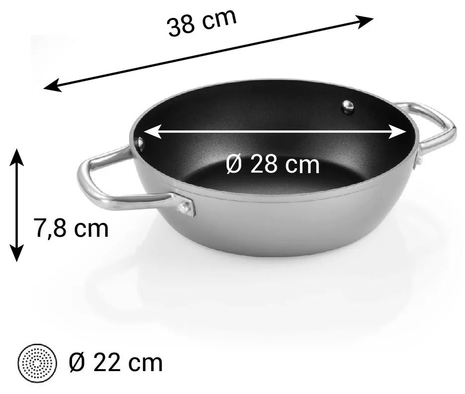 Tescoma GrandCHEF+ mélytányér, átmérő 28 cm, 2fogantyúval, 28 cm átmérőjű