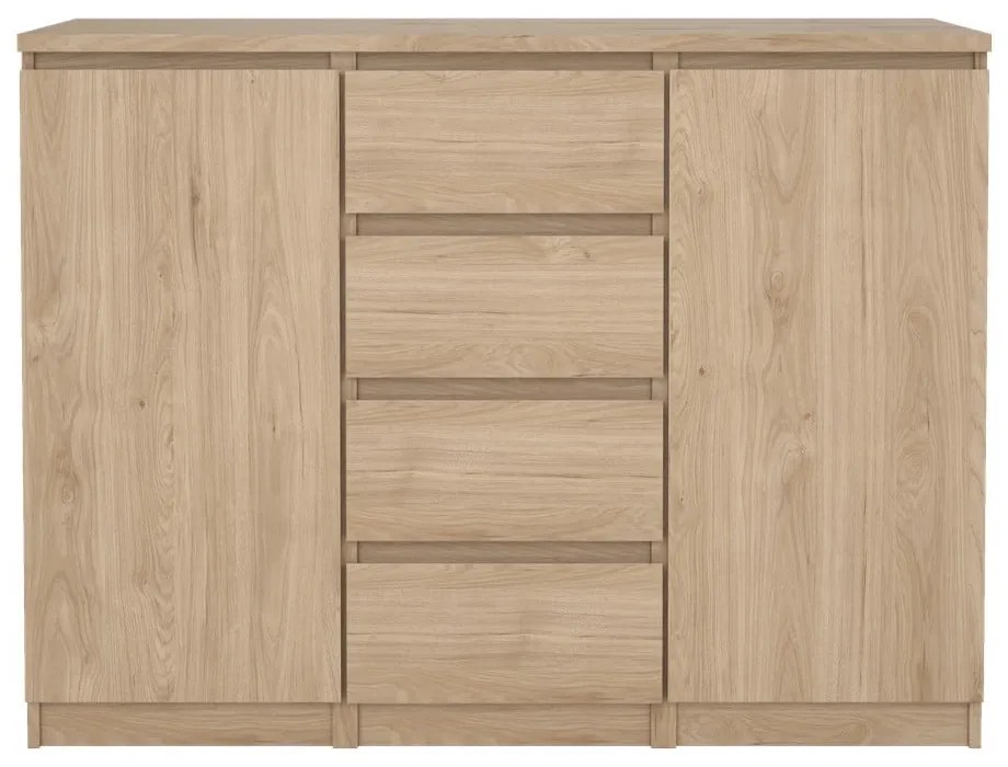 Natúr színű komód tölgyfa dekorral 121x91x50 cm Naia – Tvilum