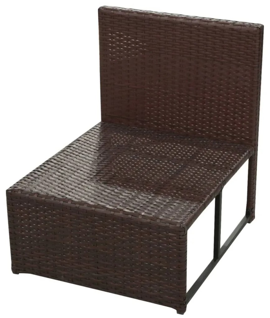 8 részes barna polyrattan kerti ülőgarnitúra párnákkal