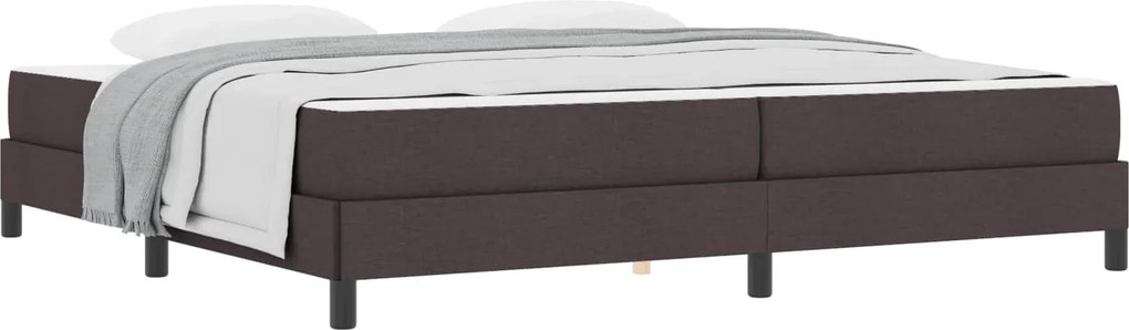 vidaXL Boxrugós ágy matracmal Sötét Barna 200 x 200 cm szövet