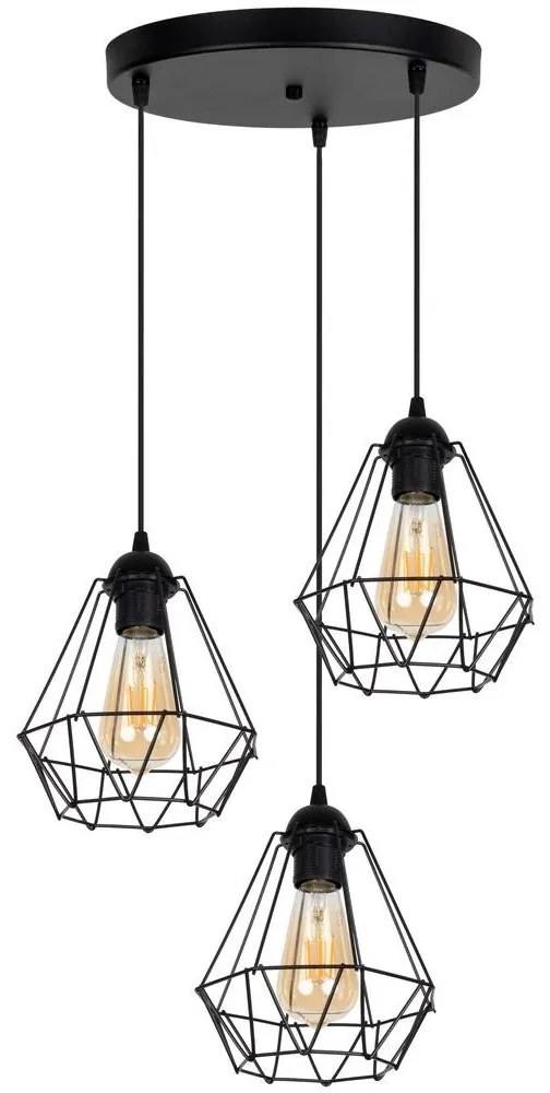 Csillár zsinóron DIAMENT 3xE27/60W/230V