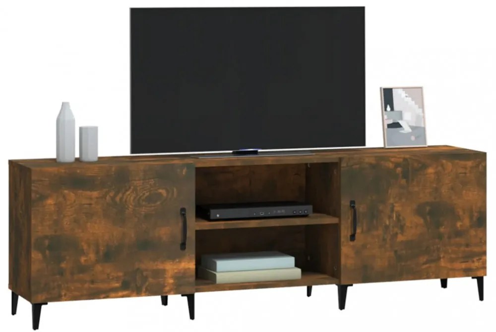 füstös tölgy színű szerelt fa TV-szekrény 150 x 30 x 44,5 cm
