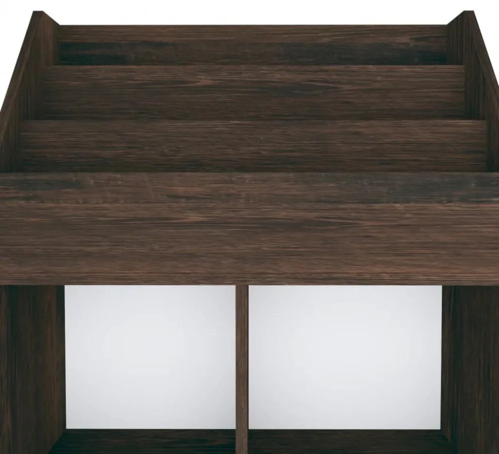 füstös tölgy színű szerelt fa gyerek újságtartó 71x30x114 cm