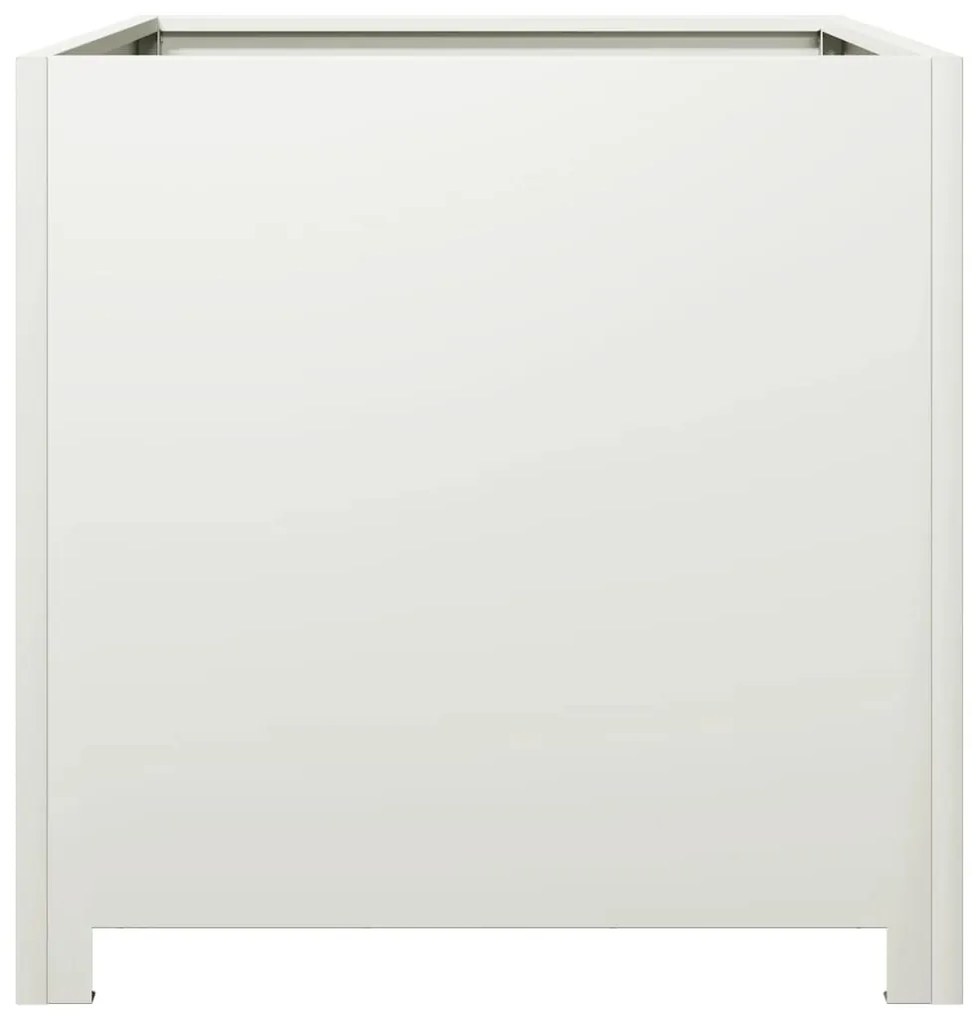 fehér acél kerti virágtartó 50 x 50 x 50 cm