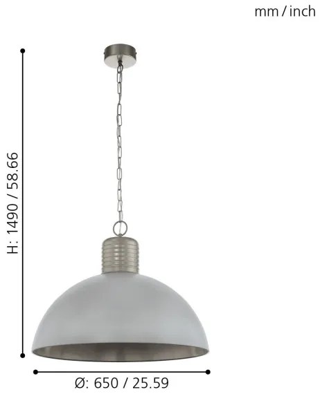 Eglo 49757 - Csillár láncon COLDRIDGE 1xE27/60W/230V