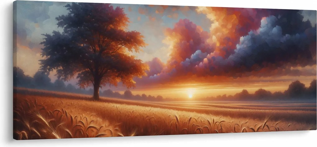 Kép – Naplemente a mezőn (120x50 cm)
