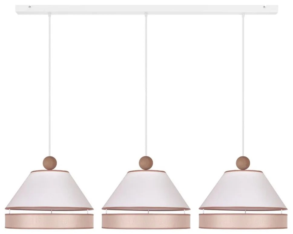 Duolla - Csillár zsinóron AVIGNON 3xE27/15W/230V fehér/bézs