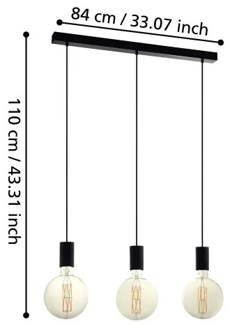 Eglo 98662 - Csillár zsinóron POZUETA 3xE27/40W/230V