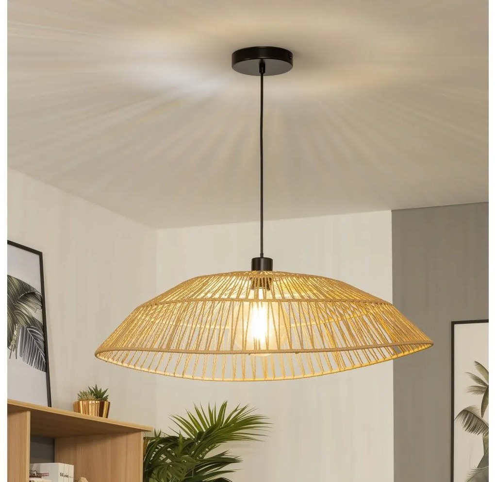 Brilagi - CERIA BOHO LED zsinóros függeszték, 1xE27/40W/230V, átm. 70 cm, barna