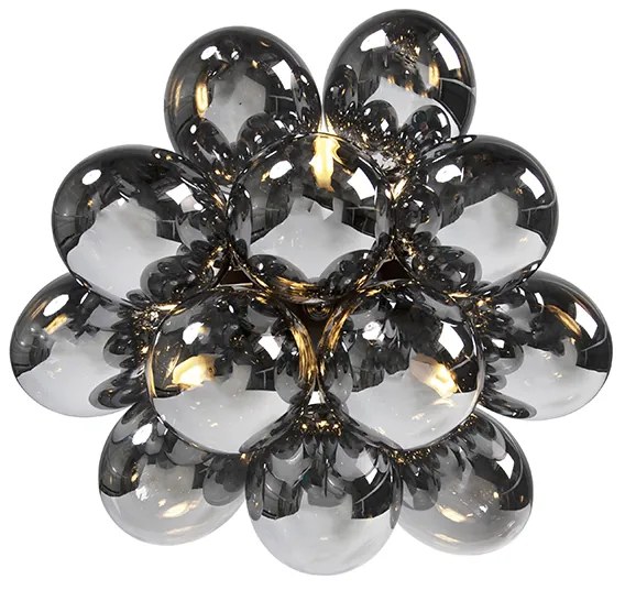 Design mennyezeti lámpa fekete füstüveggel 3-lámpás - Uvas