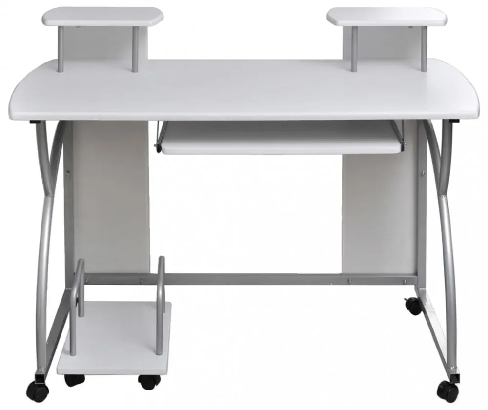 fehér szerelt fa számítógépasztal 110 x 52 x 88,5 cm