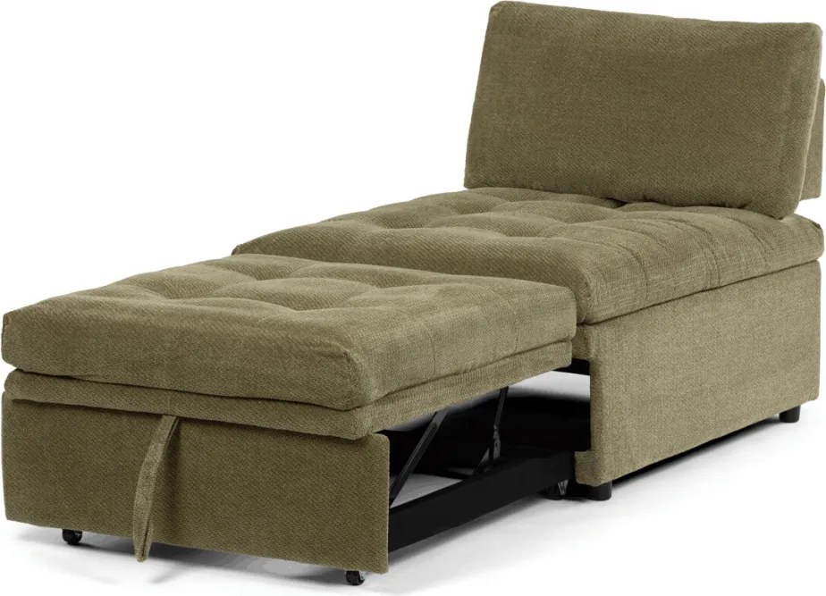 Rozkládací křeslo, zelená, látka, ASB-C3410 GRN2