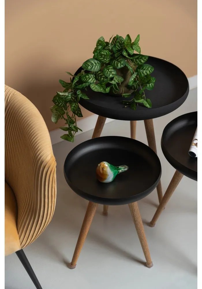 Fém kerek tárolóasztal szett 3 db-os Tripod – Leitmotiv