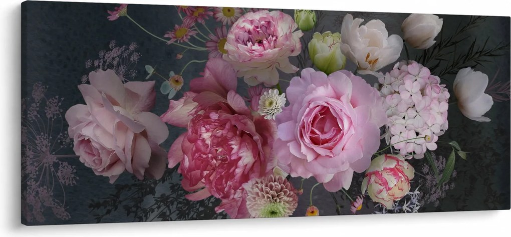 Kép - kerti virágok (120x50 cm)