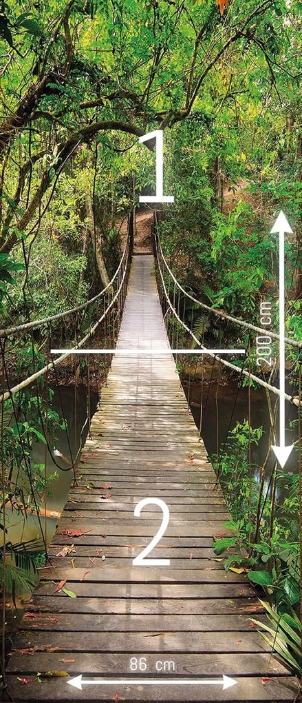 Fotótapéta ajtóra JUNGLE BRIDGE 86x200 cm
