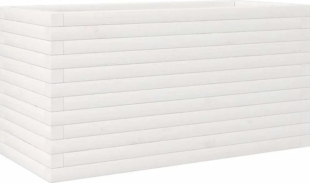 vidaXL fehér tömör fenyőfa kerti virágtartó 90 x 40 x 45,5 cm