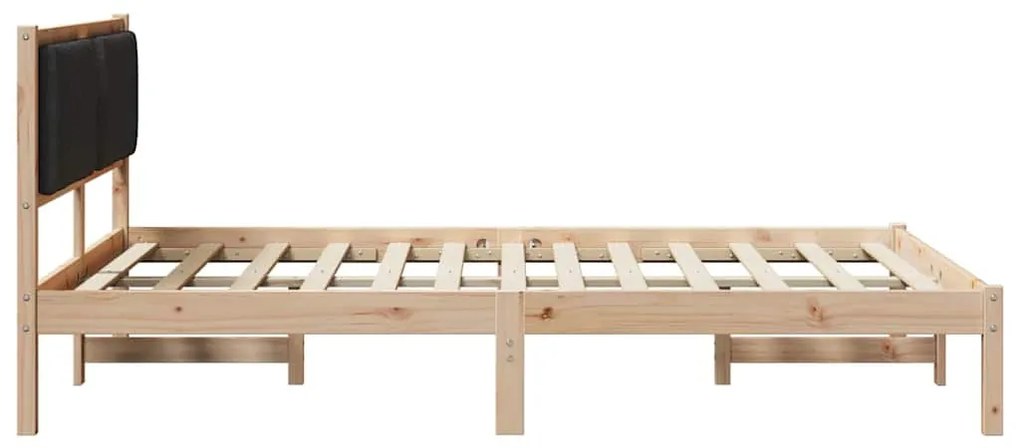 Ágykeret Kárpitozott Fejtámlával Fekete 140 x 200 cm