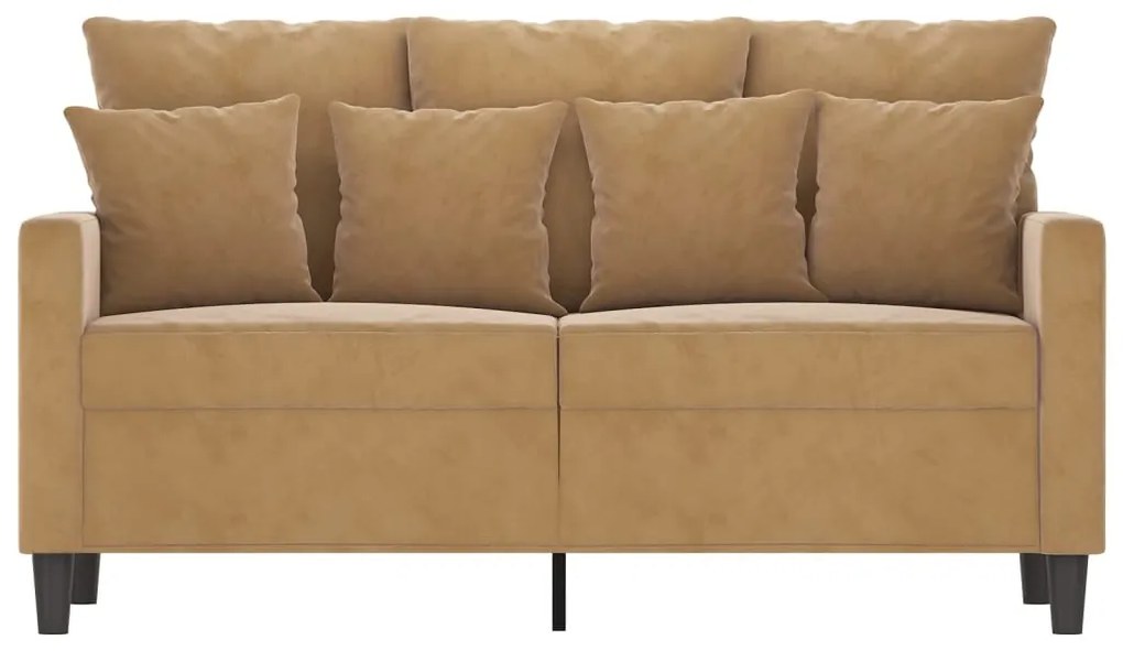 vidaXL kétszemélyes barna bársony kanapé 120 cm
