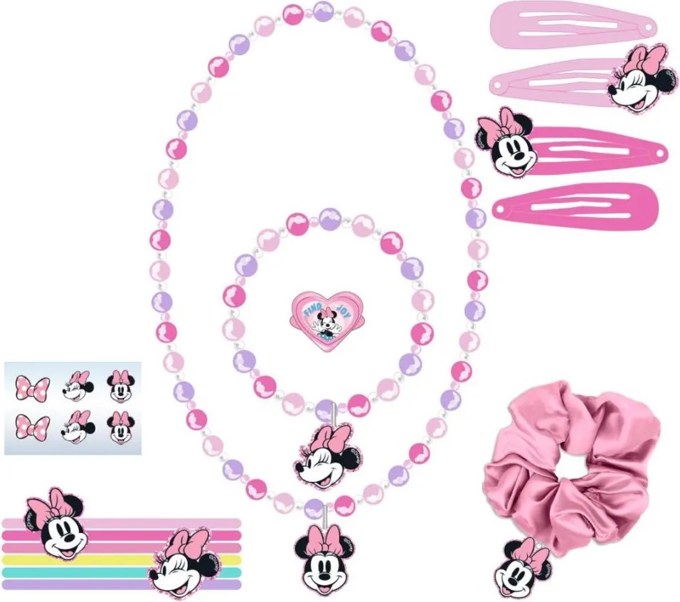 Disney Minnie Pink hajkiegészítő és ékszer szett 15 db-os