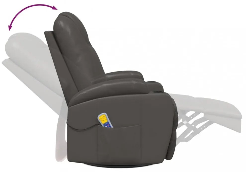 antracitszürke műbőr masszázshintaszék