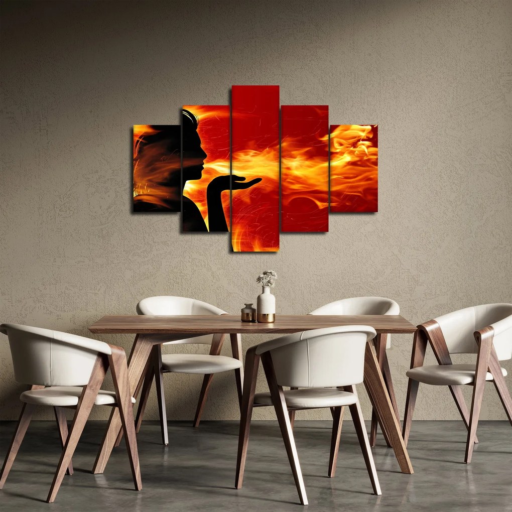 Egy nő képe lángokkal (150x105 cm)
