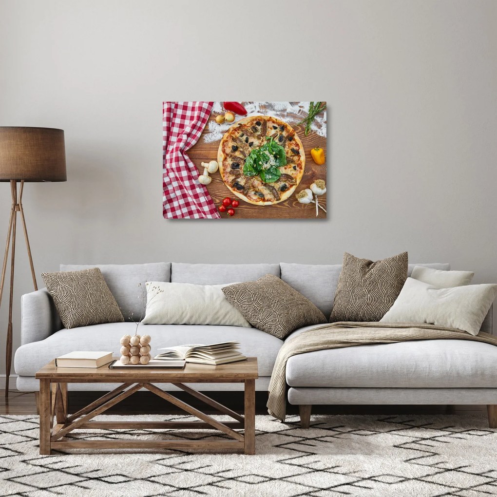 Pizza képe (üvegen) (70x50 cm)