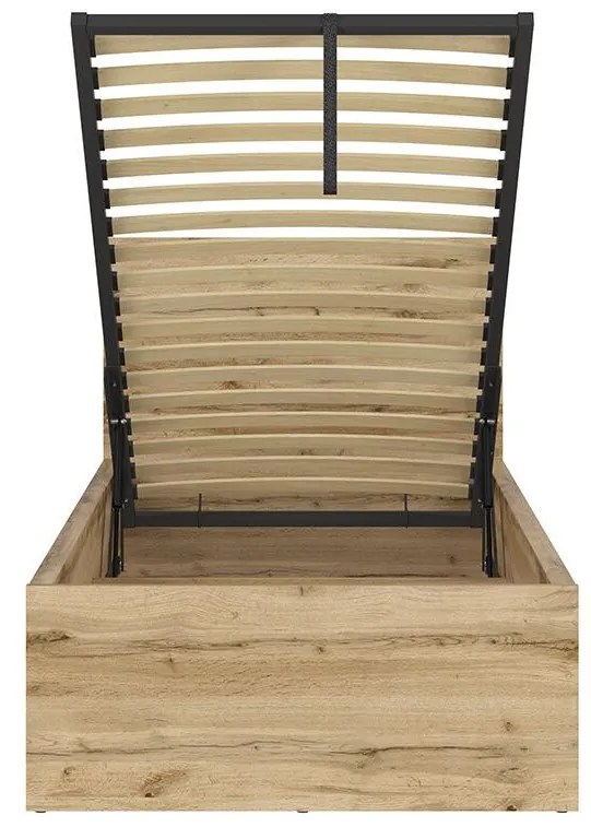 Egyszemélyes ágy 90 cm Tetrix 15 (wotan tölgy) (ágyráccsal) (tárolóhellyel). Akció -31%. 1098501
