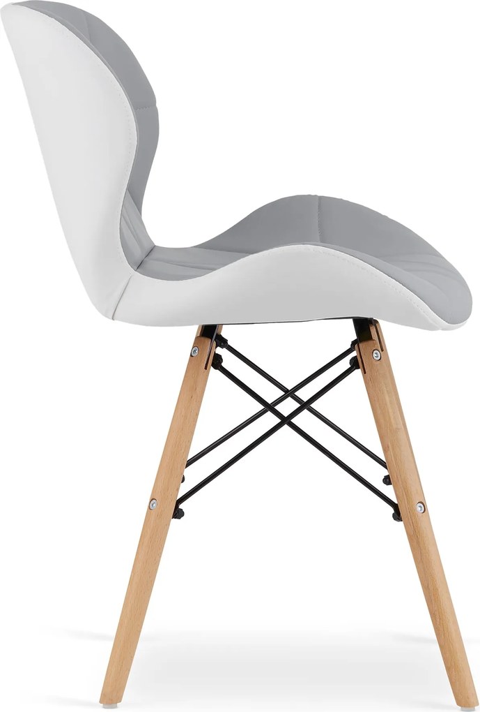 LAGO szürke-fehér szék öko bőrből