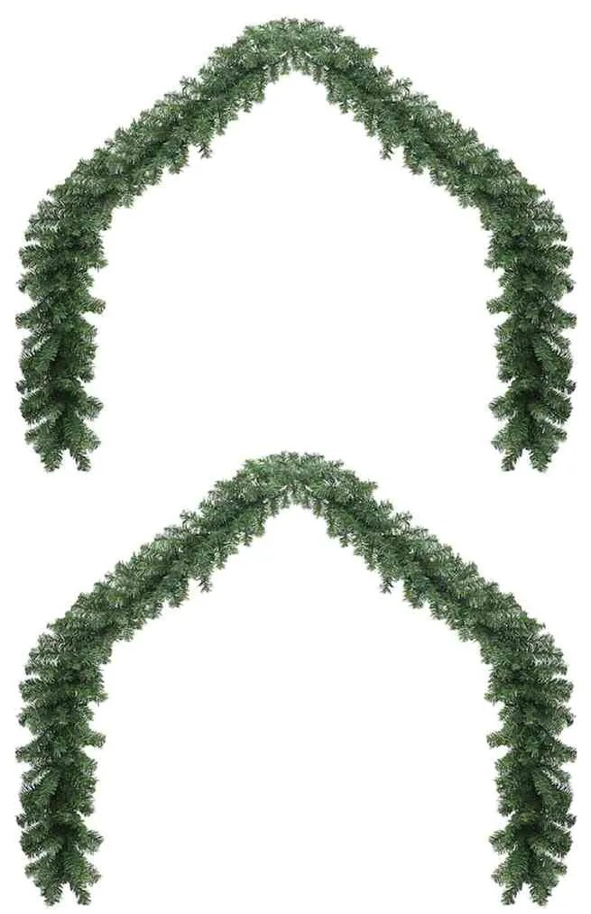 Karácsonyi girlanda 2 pcs Zöld 40 m PVC