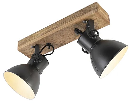 Ipari reflektor sötétszürke mangófa betétekkel 2-lámpás - Mangoes