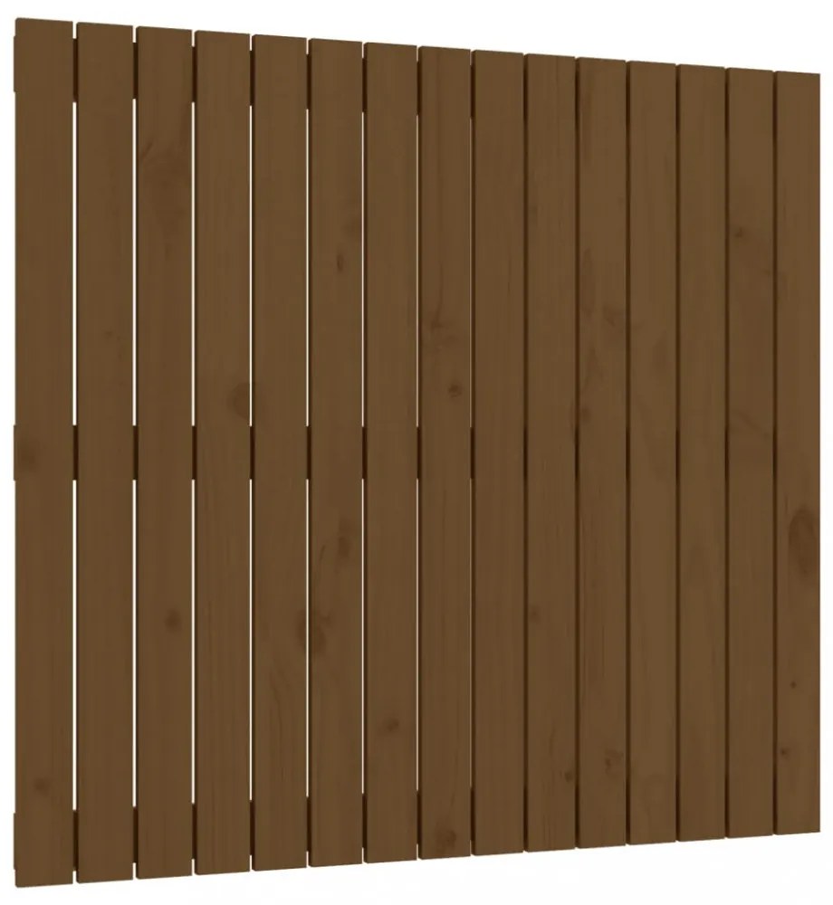 mézbarna tömör fenyőfa fali fejtámla 95,5x3x90 cm