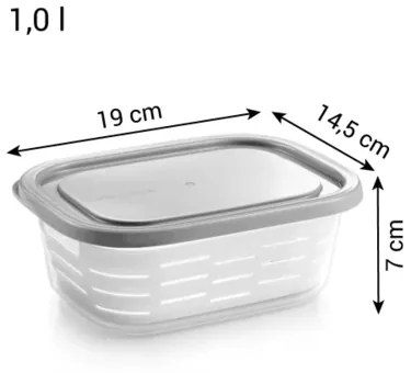 Tescoma 4FOOD Tároló doboz fagyasztóba kosárral 1,0 l, 1 l