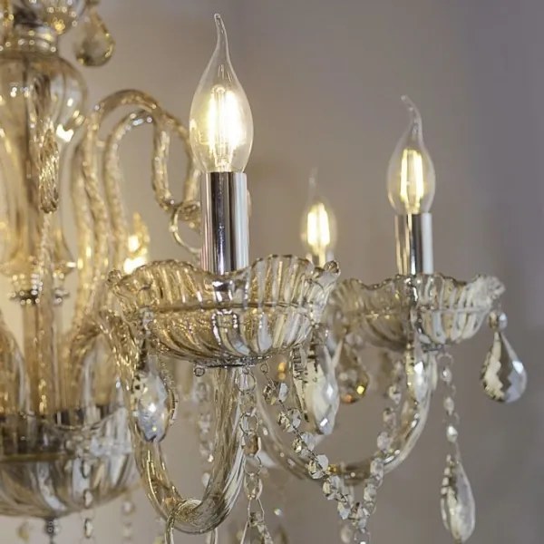 Paul Neuhaus 3081-97 - Kristálycsillár láncon GRACIA 8xE14/40W/230V arany