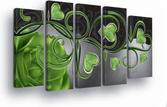 Vászonkép 150x100 moduláris triptichon keret nélkül rózsa absztrakt szív minták Pop